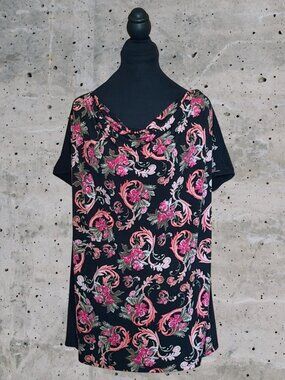 Jacyln Smith Women's Floral and Black Blouse (1227)